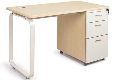 Bàn làm việc văn phòng liền hộc chân sắt BHV205 rộng 1m4 và 1m6