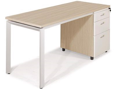 Bàn làm việc mặt gỗ chân sắt kèm hộc BONC218