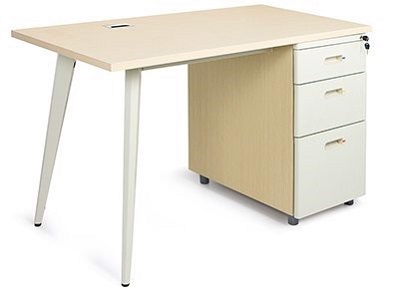 Bàn làm việc văn phòng chân sắt tủ kèm tủ phụ BHV200