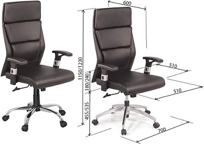 Ghế xoay lãnh đạo bọc da PU lưng tựa cao GONC73