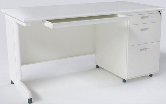 Bàn nhân viên chuyên dụng hộc liền sơn tĩnh điện trắng BONC01