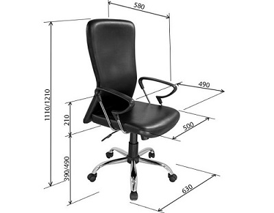 Ghế xoay da đen lưng cao đệm tựa rời cao cấp GONC47