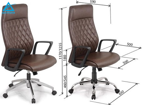 Ghế xoay lãnh đạo lưng cao bọc da PU may họa tiết kim cương GONC68