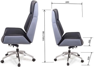 Ghế xoay trưởng phòng bọc da PU 2 mặt sang trọng GONC81