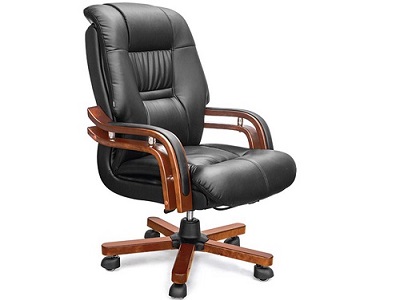 Ghế xoay giám đốc da PU kết hợp ốp gỗ cao cấp GONC87