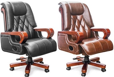 Ghế xoay lãnh đạo bọc da điều khiển ngả lưng trên tay GONC86