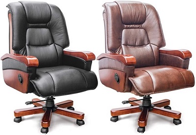 Ghế xoay lãnh đạo bọc da chân thép ốp gỗ cao cấp GONC84