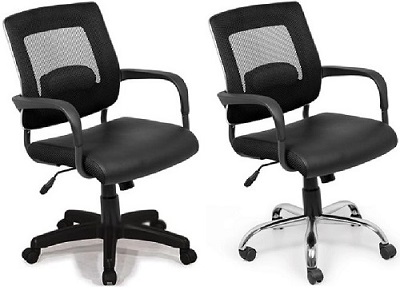 Ghế xoay nhân viên đệm bọc da kết hợp lưng tựa lưới GONC20