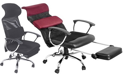Ghế xoay đệm ngồi bọc da lưng lưới có đệm chân nằm nghỉ GONC79
