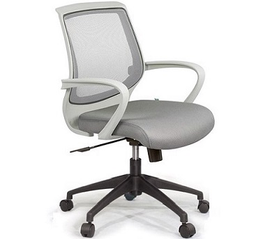 Ghế xoay đệm bọc vải lưới ghi xám chân có bánh xe GONC06 hGX09.1B-N(S3)