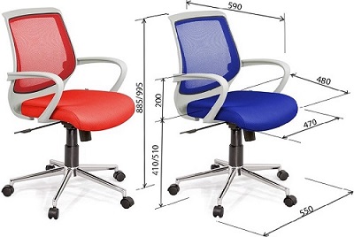 Thiết kế Ghế xoay nhân viên văn phòng bọc vải lưới GONC44 Chân sao mạ Ni-Cr