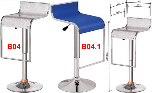 Ghế bar mặt nhựa, mica cao cấp BONC04 khung thép mạ
