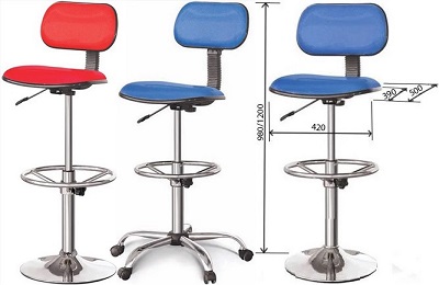 Ghế bar mặt tựa đệm bọc vải nỉ lưng điều chỉnh độ cao BONC08 quầy bar B07