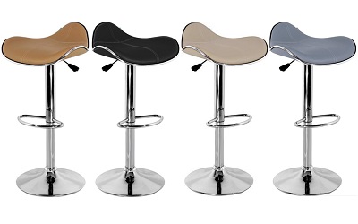 Ghế bar lưng thấp bọc da PU nẹp nhựa viền mạ trắng BONC14 B11.1