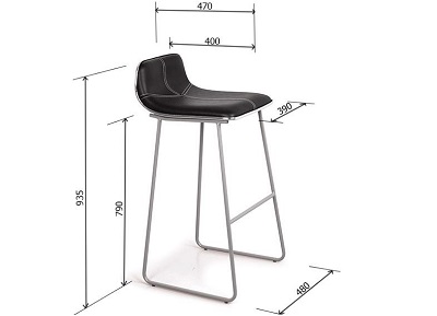 Ghế bar lưng thấp mặt bọc da hoặc nỉ BONC15 B12-S
