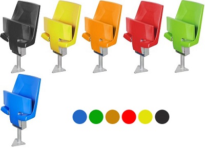 Ghế sân vận động khán đài mặt nhựa đúc chân trụ Gauss JG 201