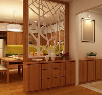 Vách ngăn gỗ MDF sang trọng hiện đại VG185 phòng bếp và phòng ngủ GHO-515