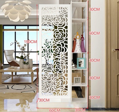 vách ngăn CNC hình hoa hồng VG150 gỗ ép công nghiệp GHO-569