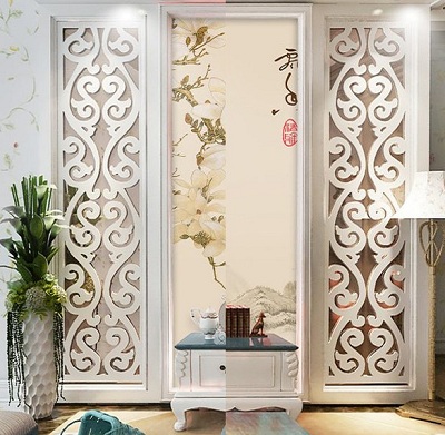 Vách ngăn phòng khách gỗ ép công nghiệp VG50 thiết kế đơn giản đẹp gho-5174