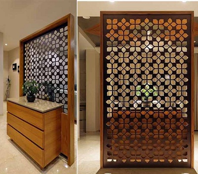 Vách ngăn gỗ ép MDF hoa văn đối sứng VG57 vách CNC phòng bếp gho-5167