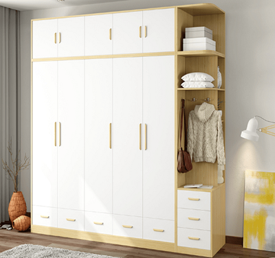 Tủ quần áo 240 5 cánh kết hợp kệ góc GMDF237 GHS-5956