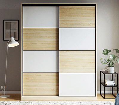 Tủ quần áo 2 cánh trượt thiết kế đơn giản GMDF236