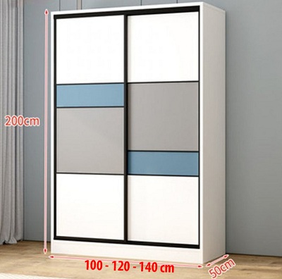 Tủ đựng quần áo cánh lùa gỗ ép công nghiệp GMDF217