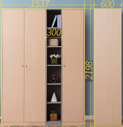 Tủ quần áo gỗ MDF lõi xanh phủ melamine GMDF208GHS-51328