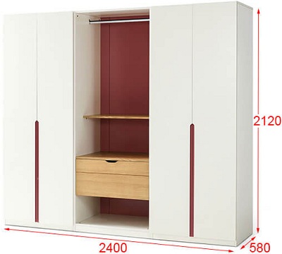 Tủ quần áo gỗ MDF phun sơn trắng GMDF206 Thiết kế hiện đại GHS-51330