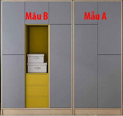 Tủ quần áo thiết kế đẹp kiểu dáng nhỏ gọn GMDF257 GHS-5576