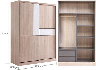 Tủ đựng quần áo gỗ MDF công nghiệp GMDF230