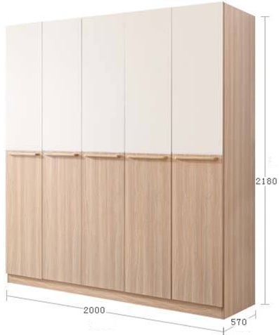 Tủ quần áo gỗ ép công nghiệp thiết kế 5 cánh GMDF265