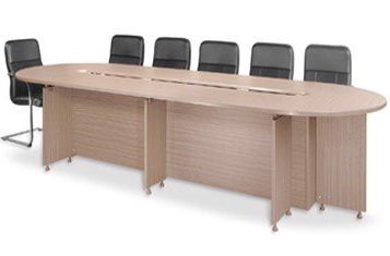 Bàn họp mặt oval gỗ công nghiệp dài 3800mm BHONC126 BH38-CG