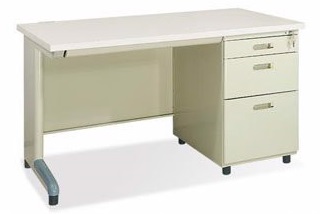 Bàn chân sắt mặt gỗ 2 hộc phủ laminate BONC257 BS12H-LG, BS14H-LG