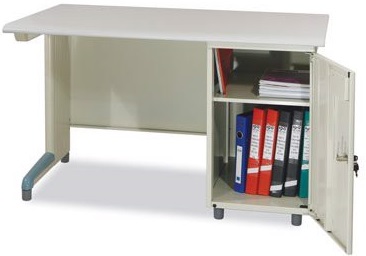 Bàn sắt văn phòng 1 hộc liền cánh mở BONC259 Mặt bàn laminate BS12H1-LG, BS14H1-LG