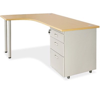 Bàn lệch trái chân ống có hộc liền 3 ngăn kéo BONC254