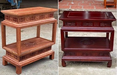 Đôn bàn đèn gỗ hương đá rộng 80 sâu 40 cao 80 cm DG12 cồ điển
