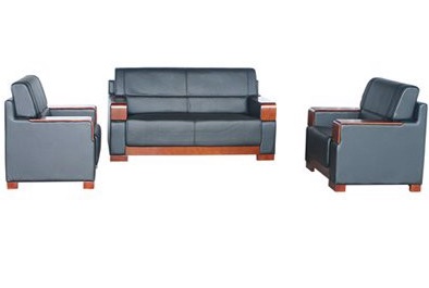 Bộ ghế sofa phòng khách bọc da PU ốp gỗ GSFONC18