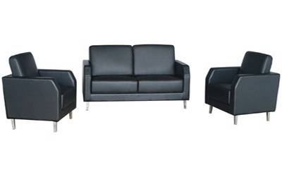 Bộ ghế sofa văn phòng bọc da PU chân inox GSFONC17