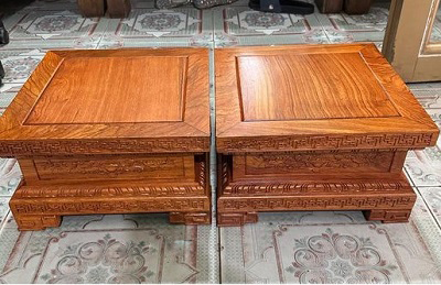 Kỉ kê loa gỗ hương đá vuông 30 cao 20 cm DG13