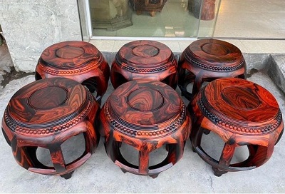 Đôn gỗ trắc mặt 280mm x 350mm