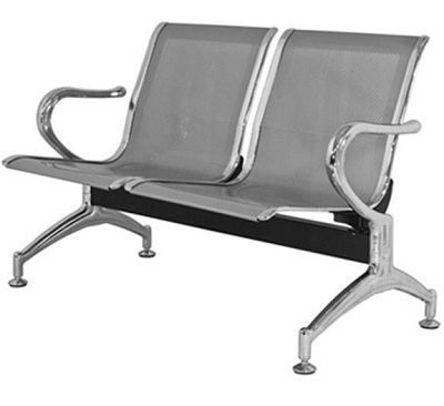 Băng ghế chờ 2 chỗ mặt thép đột lỗ sơn ghi GBONC02