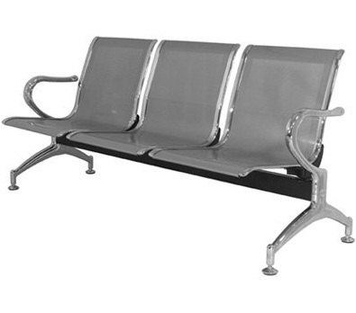 Băng ghế chờ 3 chỗ mặt thép đột lỗ sơn ghi GBONC03