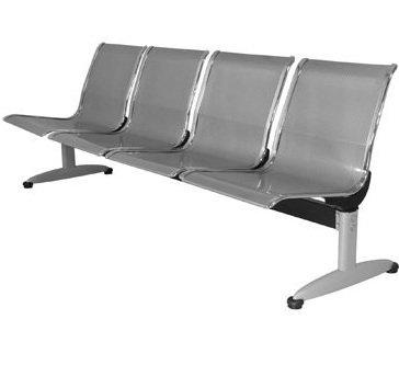 Băng ghế chờ 4 chỗ mặt thép đột lỗ sơn ghi GBONC08