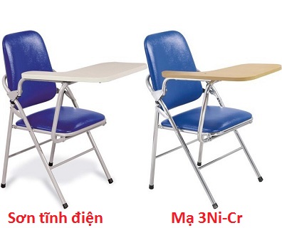 Ghế gấp khung sơn tĩnh điện hoặc mạ 3Ni-Cr mặt bàn viết gỗ GONC97 gg04bn-s-GG04B-S-GG04B-M