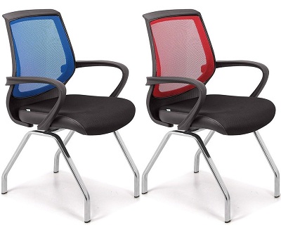 Ghế chân quỳ bọc lưới khung thép CQONC05 mặt ngồi bọc lưới viền da GQ07B