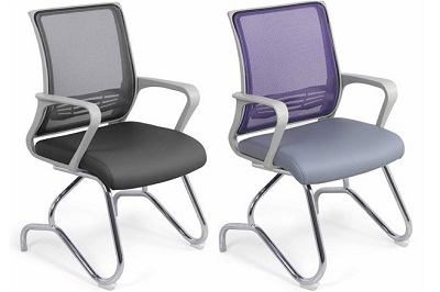 Ghế chân quỳ lưng lưới đệm bọc vải nỉ, lưới CQONC16 GQ12B