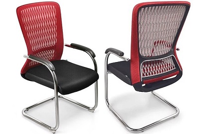 Ghế chân quỳ đệm bọc vải lưới viền da 2 bên GGONC25 GQ239