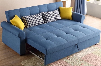 Giường ghế sofa bọc vải nỉ thu gọn GSF26 khung thép chắc chắn