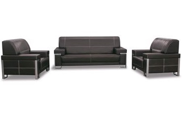 Bộ ghế sofa da mầu đen 1 băng dài và 2 băng đơn GSFONC14 sp06
